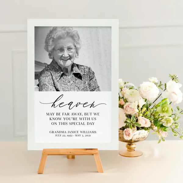 Custom Printed 12" x 18" Memory Table Photo Poster Sign - Memorial