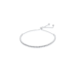 Sterling Silver Adjustable Beaded Box Chain Bracelet