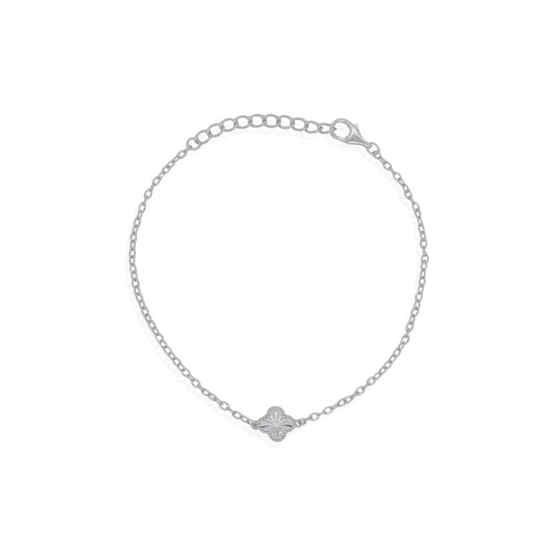 Sterling Silver Designer Inspired Vân Cleef Center CZ Bracelet