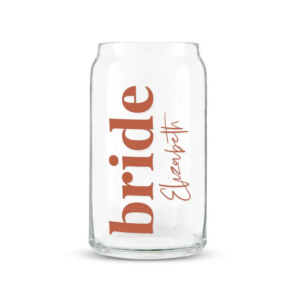 Bride personalized glass