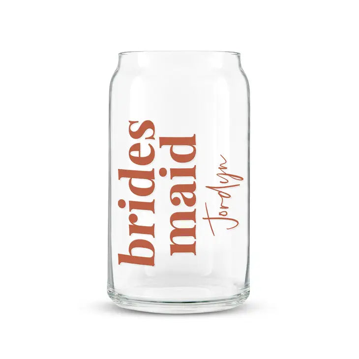 Bridesmaid personalized glass