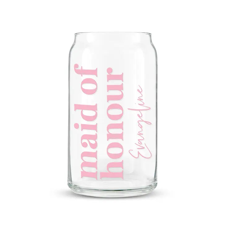 Maid of Honour personalized glass