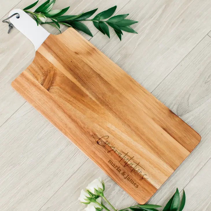 Rustic Chic engraved rectangle cutting board-Tiny heart