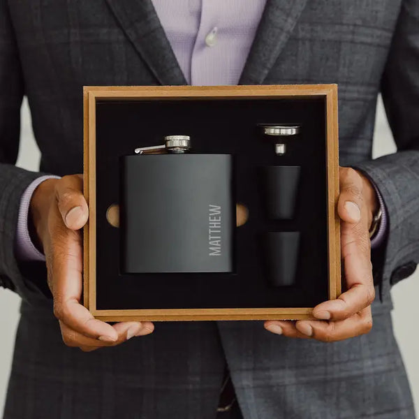 Personalized flask set for him