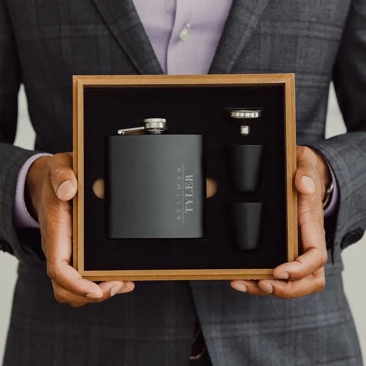 Personalized Flask set for Groomsmen