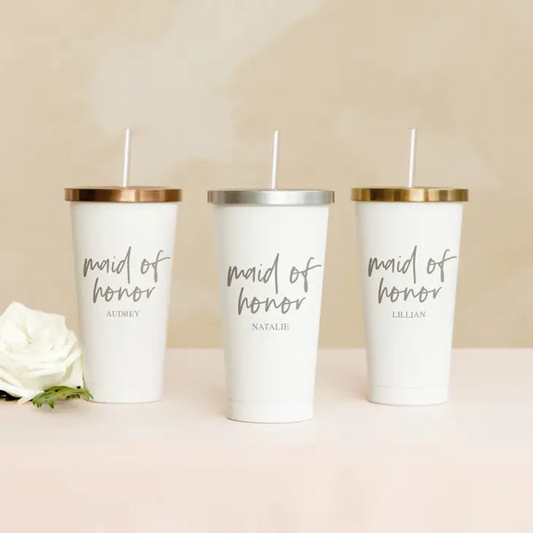 Personalized Stainless steel personalized script tumbler