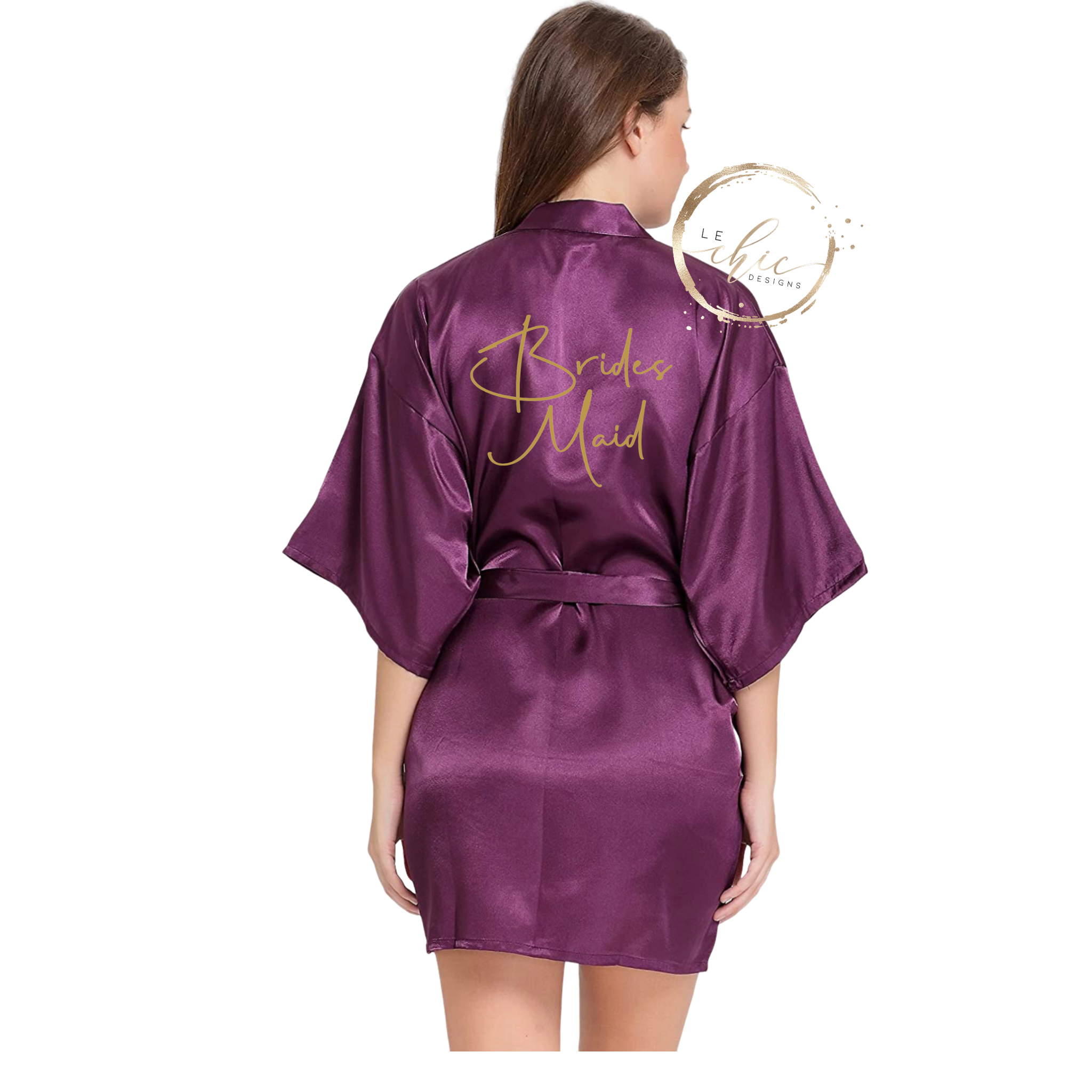 Aria Satin Robe Personalized – Le Chic Designs